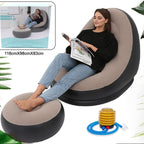 8062 Inflatable Sofa Lounge Chair Ottoman Blow Up Chaise Lounge Air Sofa Indoor Flocking Leisure Couch For Home Office Rest Inflated Recliners Portable Deck Chair For Outdoor Travel Camping Picnic.