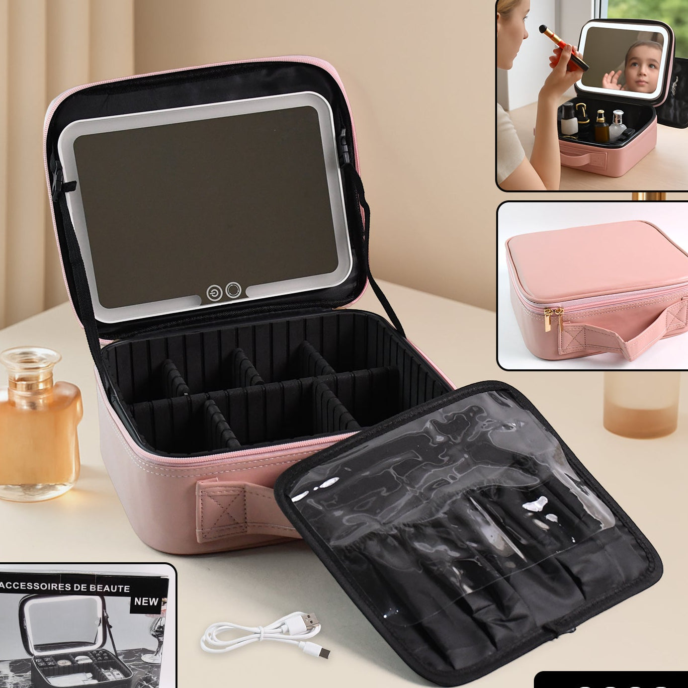 Premium Led Light Makeup Organizer Box