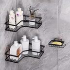 Iron Coating Self-adhesive Corner Shelf Organizer (2 Pc)