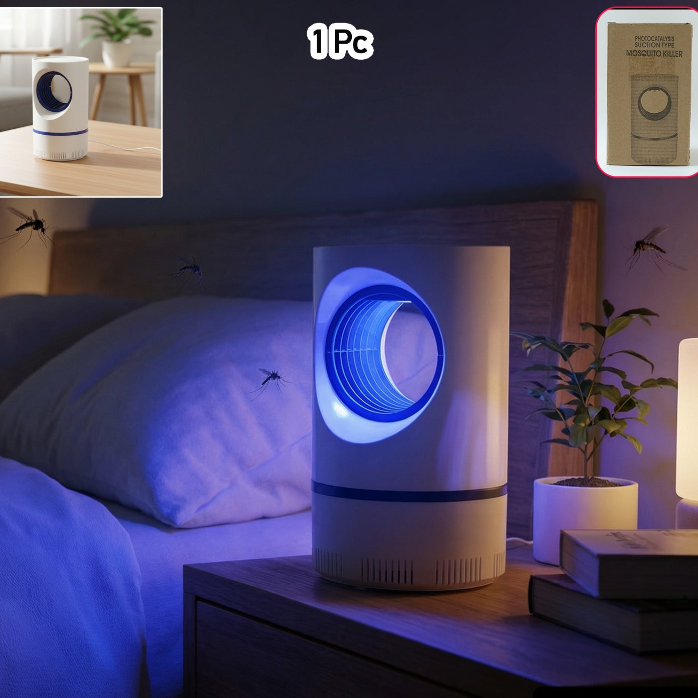 Photocatalysis Suction Type Electric Mosquito Killer Lamp (1 Pc)