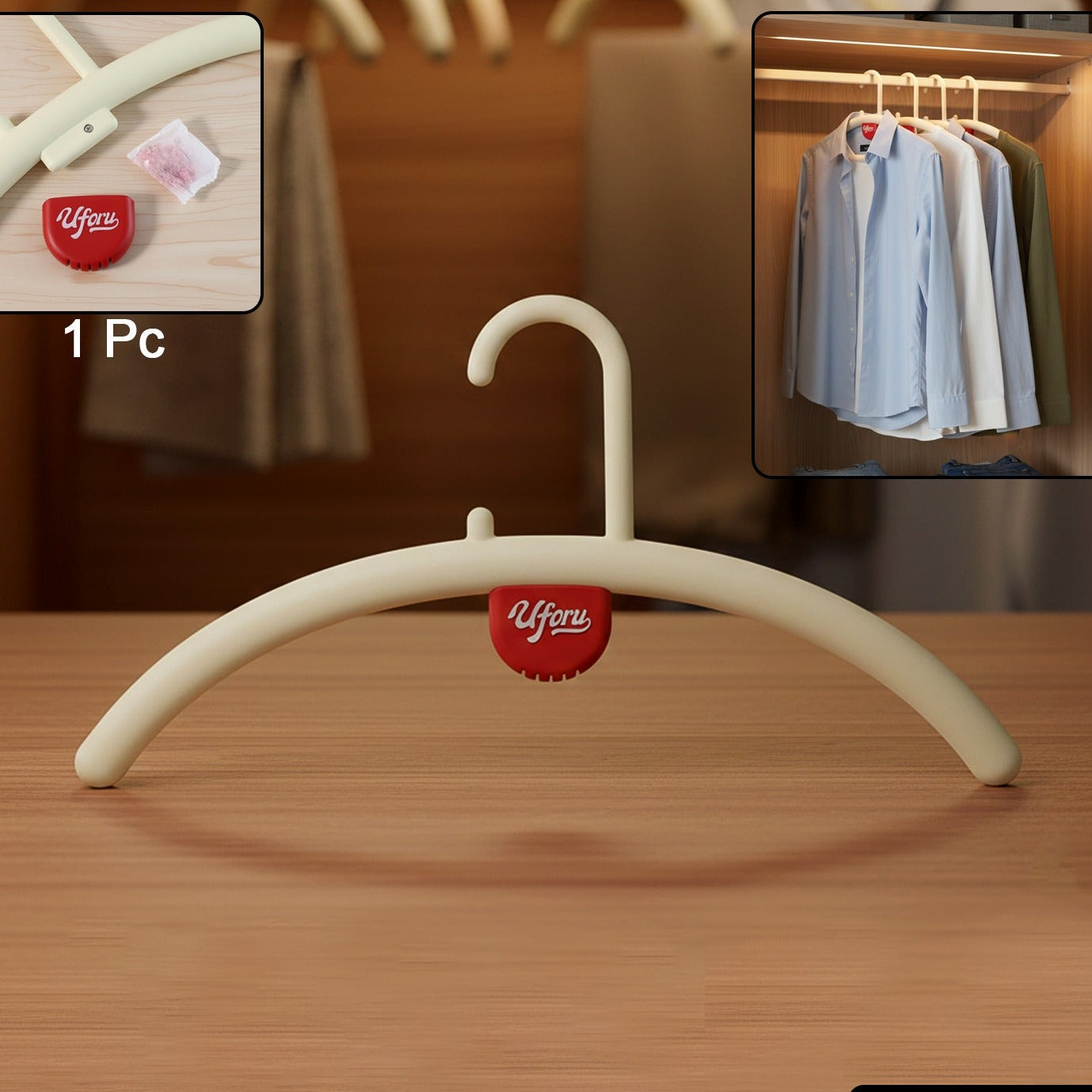 Multipurpose Anti-slip Plastic Clothes Hanger With Fragrance Holder (1 Pc)