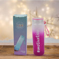 6915motivationalglass Bottle Colorful Portable Water Glass Bottle With Rubber Banddaily Intake Hourly Water Bottle To Ensure You Drink Enough Water Throughout The Dayreusable Cycling Gym Workout Fitnessbottle(Approx 350 Ml)