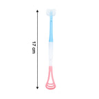 2-in-1 Baby Tongue Cleaner And Oral Massager Stick With Soft Silicone Brush Head