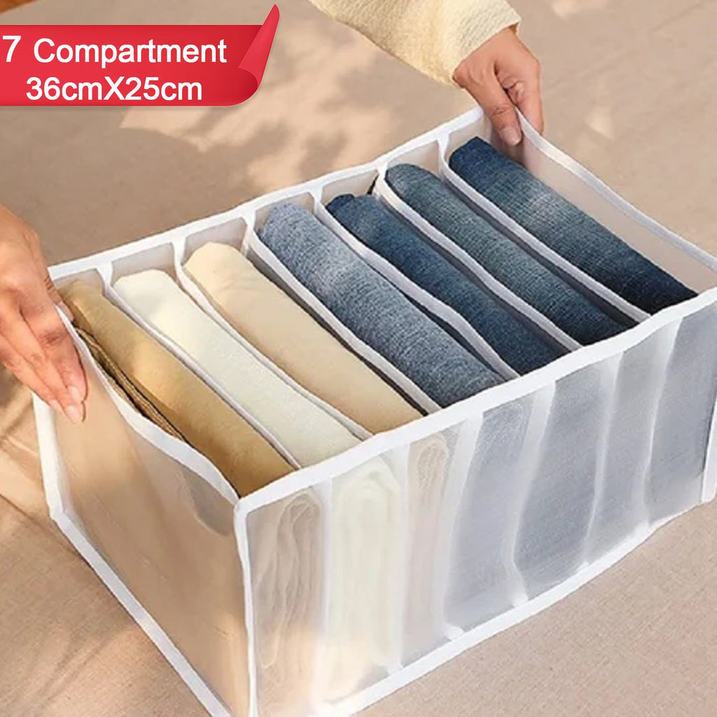 4069 Clothes Organizer +7 Grid Drawer Wardrobe Clothes Organizer Jeans Closet Cabinet Organizers Portable Foldable Storage Containers
