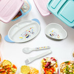 8176 5in1 Baby Feeding Set For Kids And Toddlerschildren Children Dinnerware Set - Feeding Set For Kids Cartoon Design Plate Cup Spoon Fork  Tableware Cutlery For Kids Microwave  Dishwasher Safe (5 Pcs Set)
