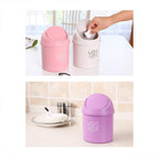 Mini Trash Can With Lid Small Tiny Trash Bin (18x13 Cm  1 Pc)
