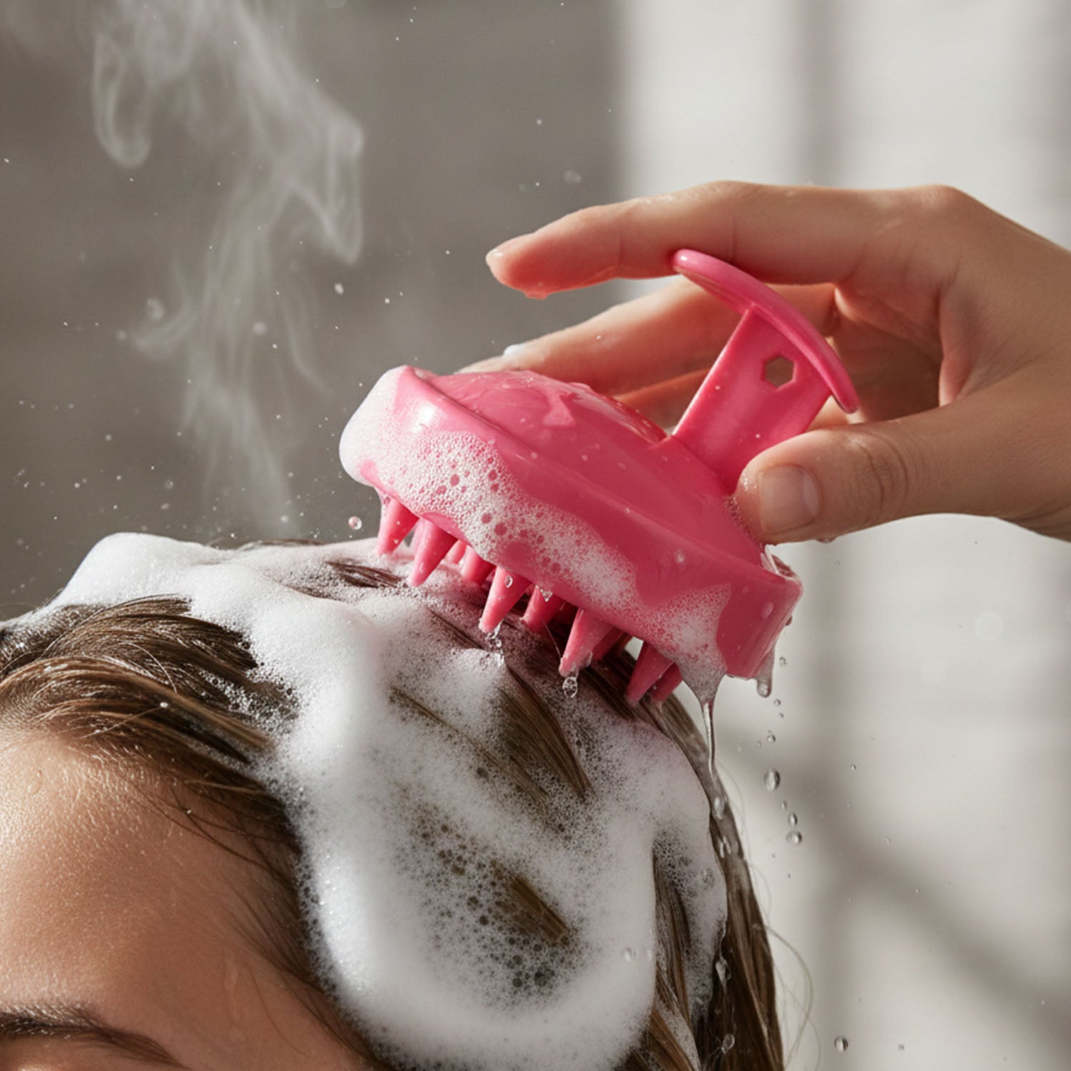 Silicone Hair Scalp Massager Shampoo Brush (1 Pc)