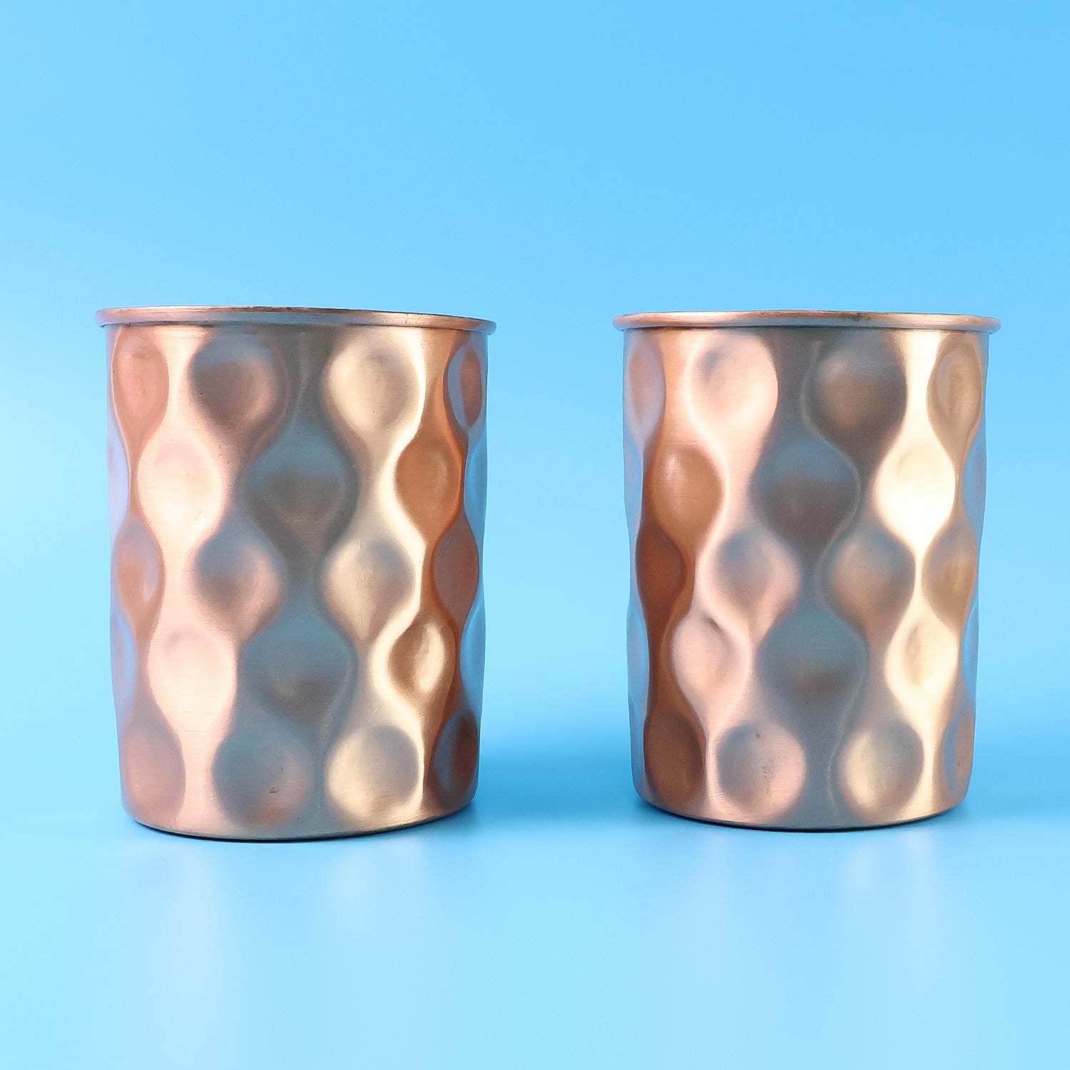 Diamond Cut Copper Water Bottle 2 Glasses With Gift Box (3 Pcs Set)
