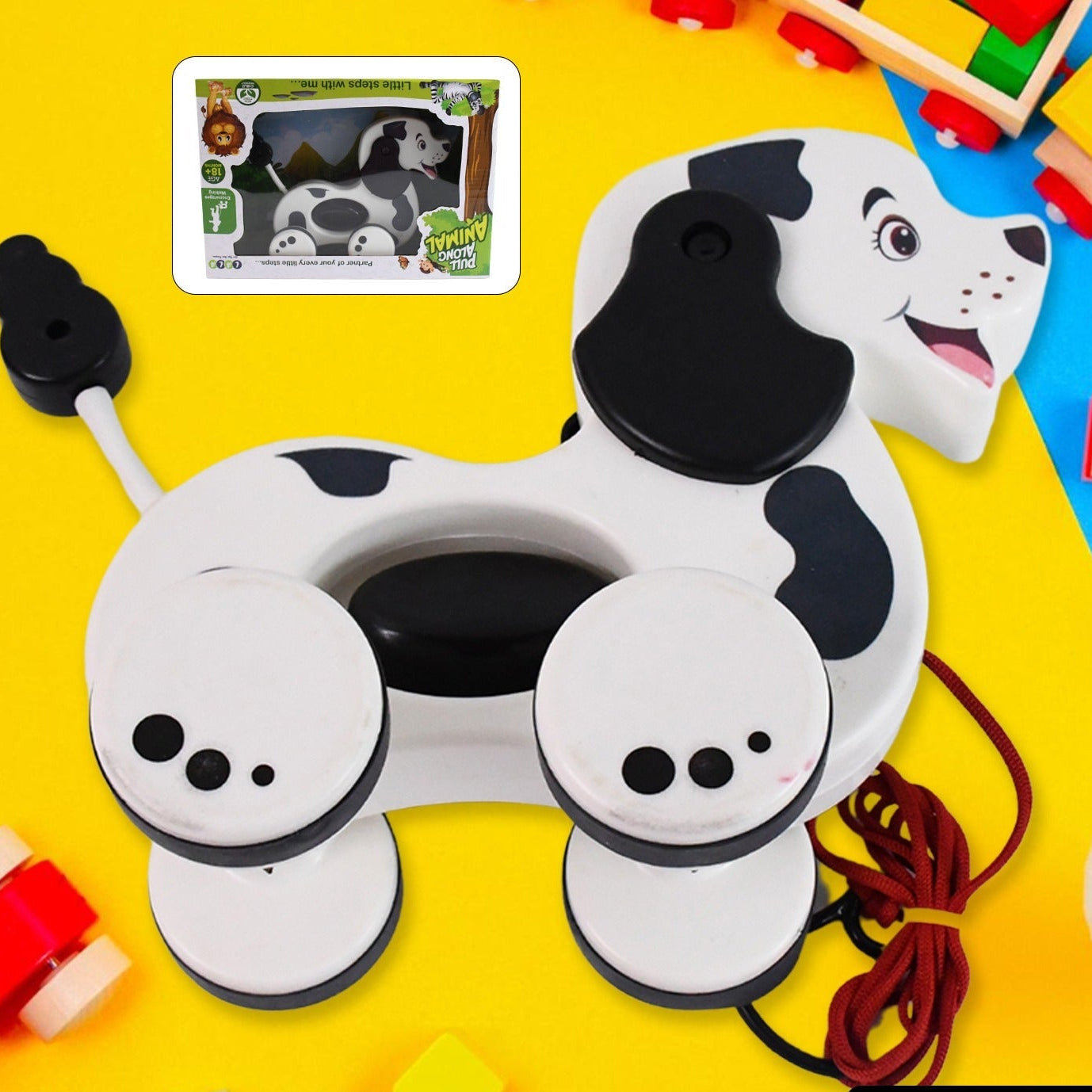 Dog Pull Along Toddler Toy With Attractive Design (1 Pc)