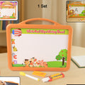 2-in-1 Double-sided Write And Wipe Educational Drawing Board For Kids (1 Set)