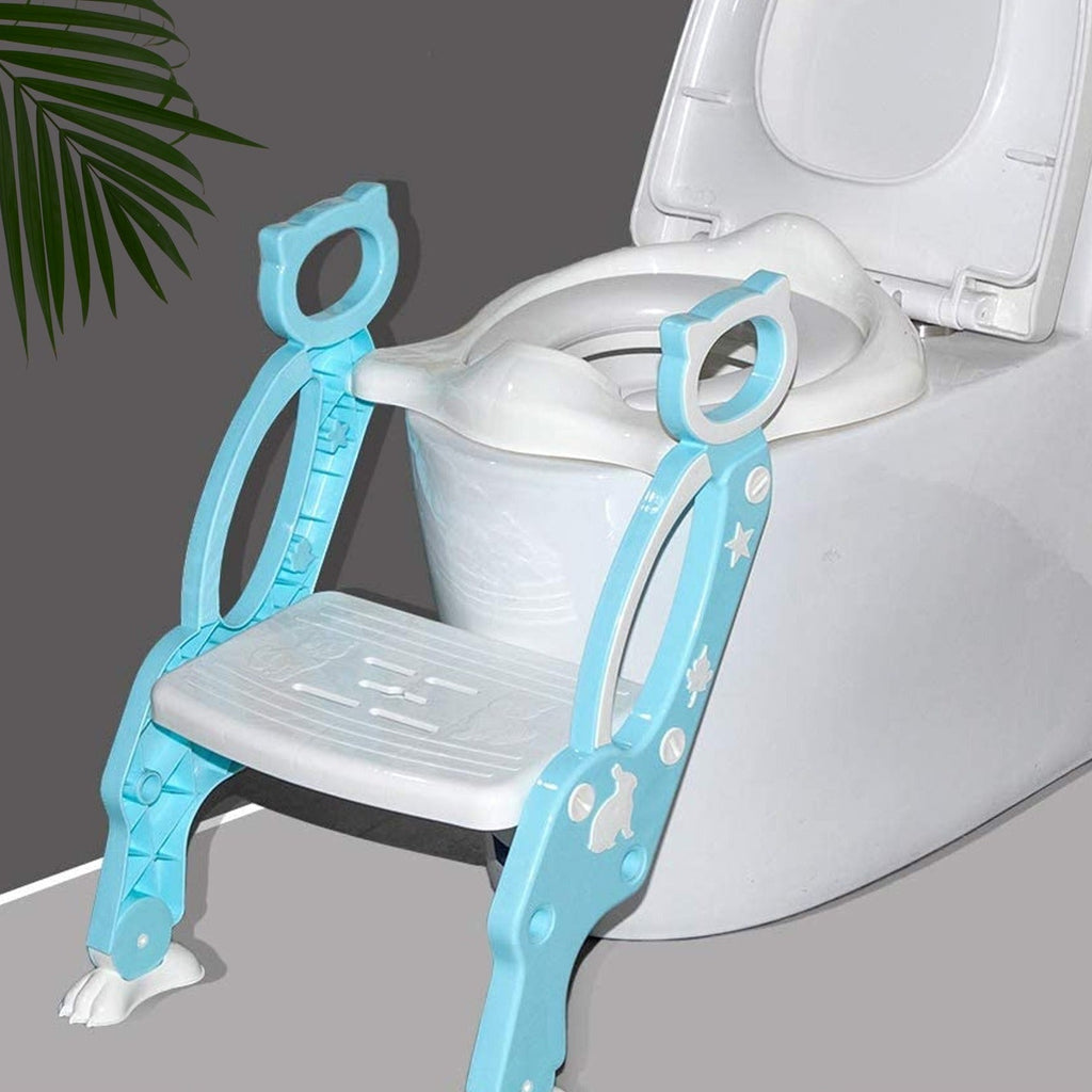 8492 2 In 1 Potty Training Toilet Seat With Step Stool Ladder For Boy And Girl Baby Toddler Kid Childrens Toilet Training Seat Chair With Soft Padded Seat And Sturdy Non-slip Wide Step Make Potty Easier For Your Kids (Multi-color)