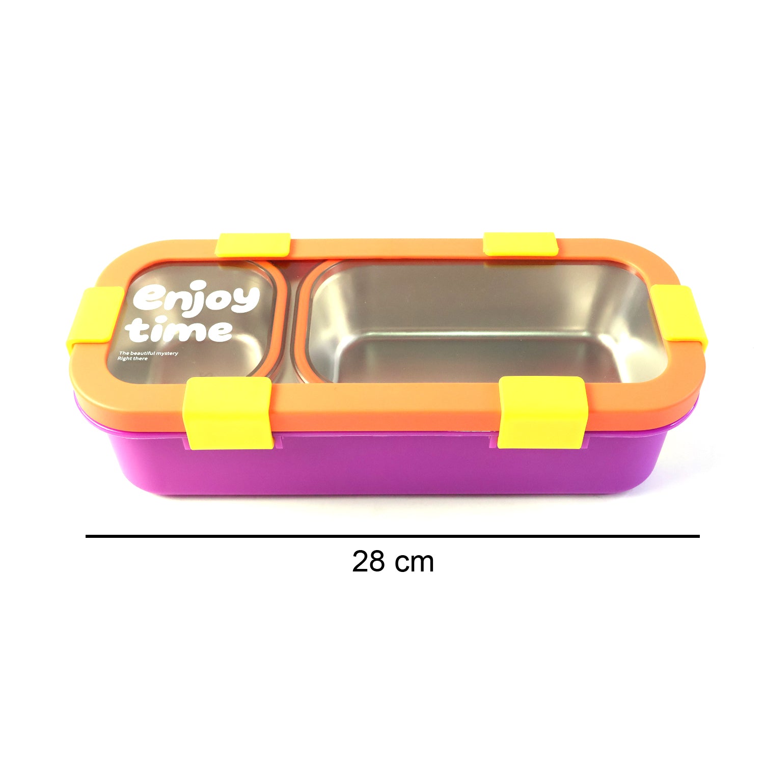 Stainless Steel Leak-proof Lunch Box With 2 Compartments With Spoon  Fork