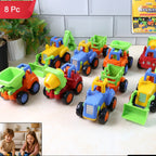 Funwoods Itsy Bitsy Construction Vehicle Toy Set For Kids - (8 Pc)