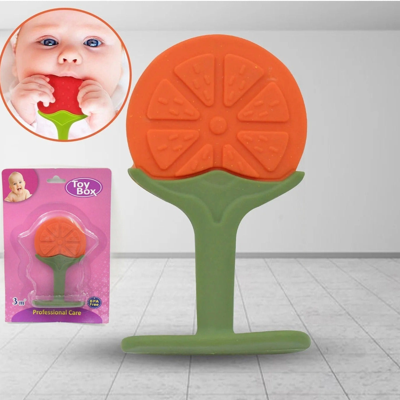 4490 Silicone Fruit Shape Teether Toy Food Grade Silicon Teether Use For Baby  Toddlers  Infants  Children