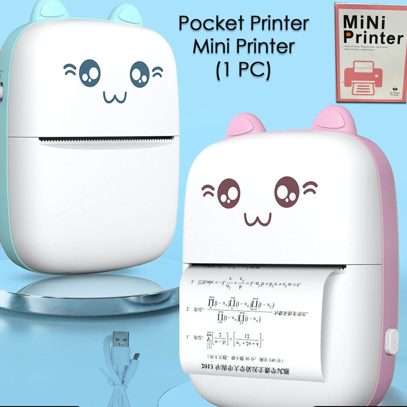 8838 Pocket Mini Printer Mobile Phone Bluetooth Connection Wireless Mini Thermal Printer With Android Or Ios App For Pictures Portable Smart Printercontains 1 Rolls Thermal Paper With Fast Paper Output For Photo Image