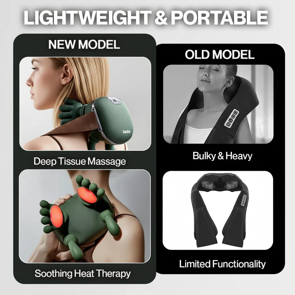Electric Shoulder & Neck Massager – Deep Tissue Relief with Dual-Zone Heat & Palm Massag