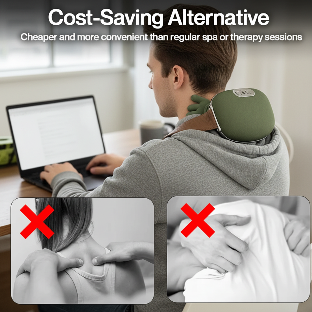 Electric Shoulder & Neck Massager – Deep Tissue Relief with Dual-Zone Heat & Palm Massag