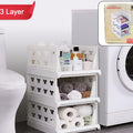 7886 3 Layer Stackable Multifunctional Storagefor Clothes Foldable Drawer Shelf Basket Utility Cart Rack Storage Organizer Cart For Kitchen Pantry Closet Bedroom Bathroom Laundry(3 Layer 1 Pc)