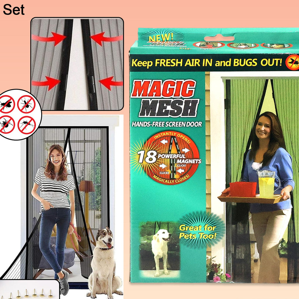 Magic Mesh Hands-free Screen Door Instant Opening (1 Set)