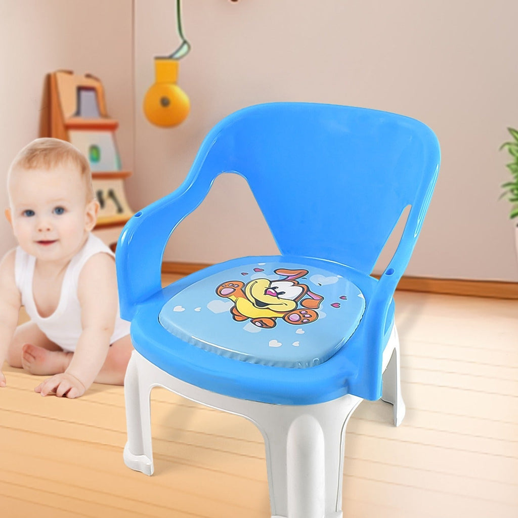 Plastic Multipurpose Strong And Durable Baby Chair With Cushion Base (1 Pc)